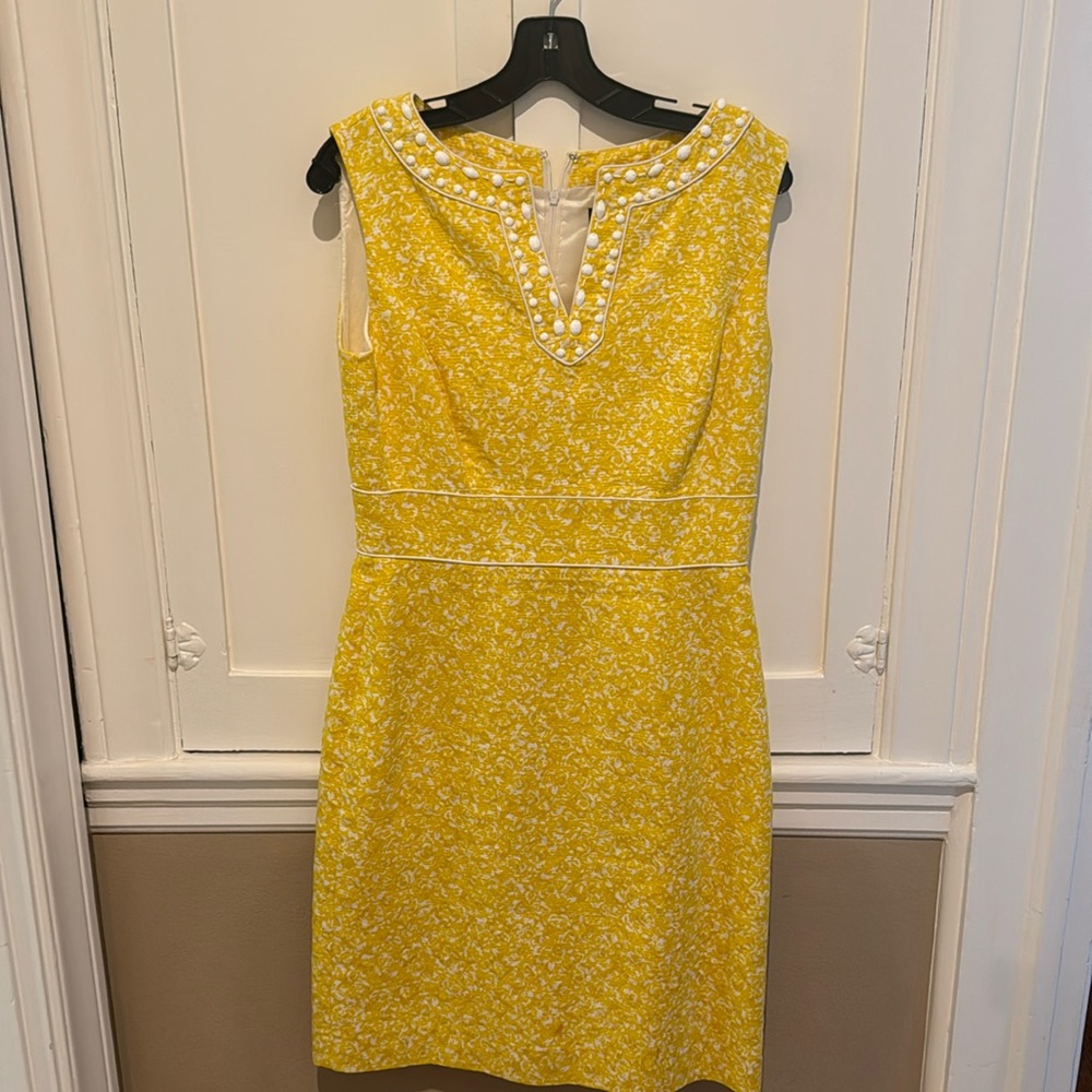 Tahari 50s inspired yellow dress